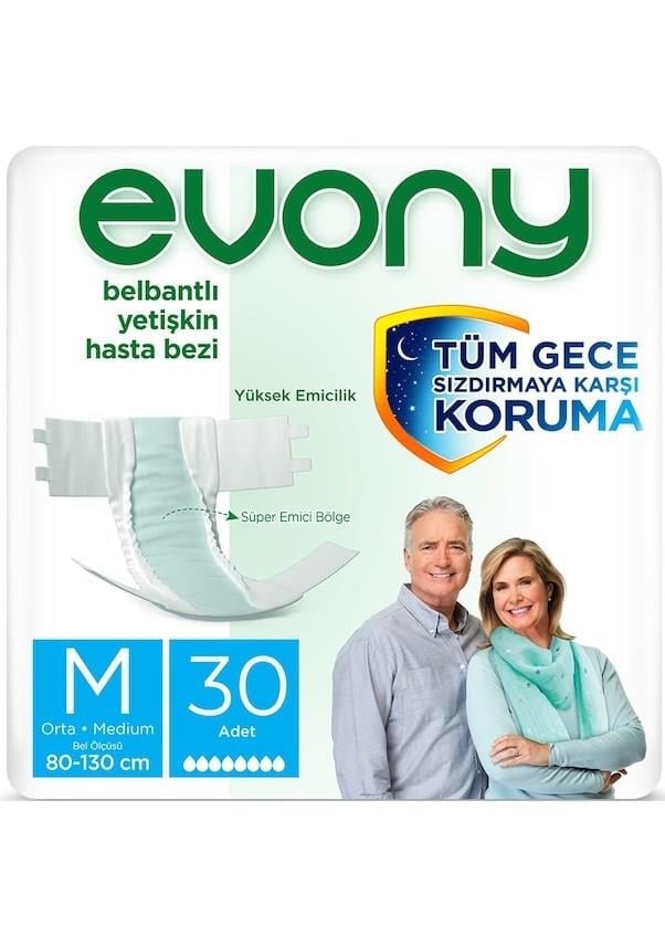 Evony Belbantlı Hasta Bezi 30 Adet Medium