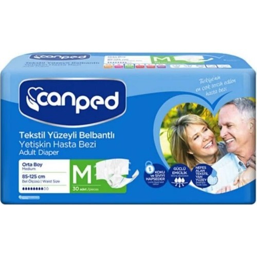 Canped Belbantlı Tekstil Yüzeyli Hasta Bezi Orta Boy Medium 30 lu