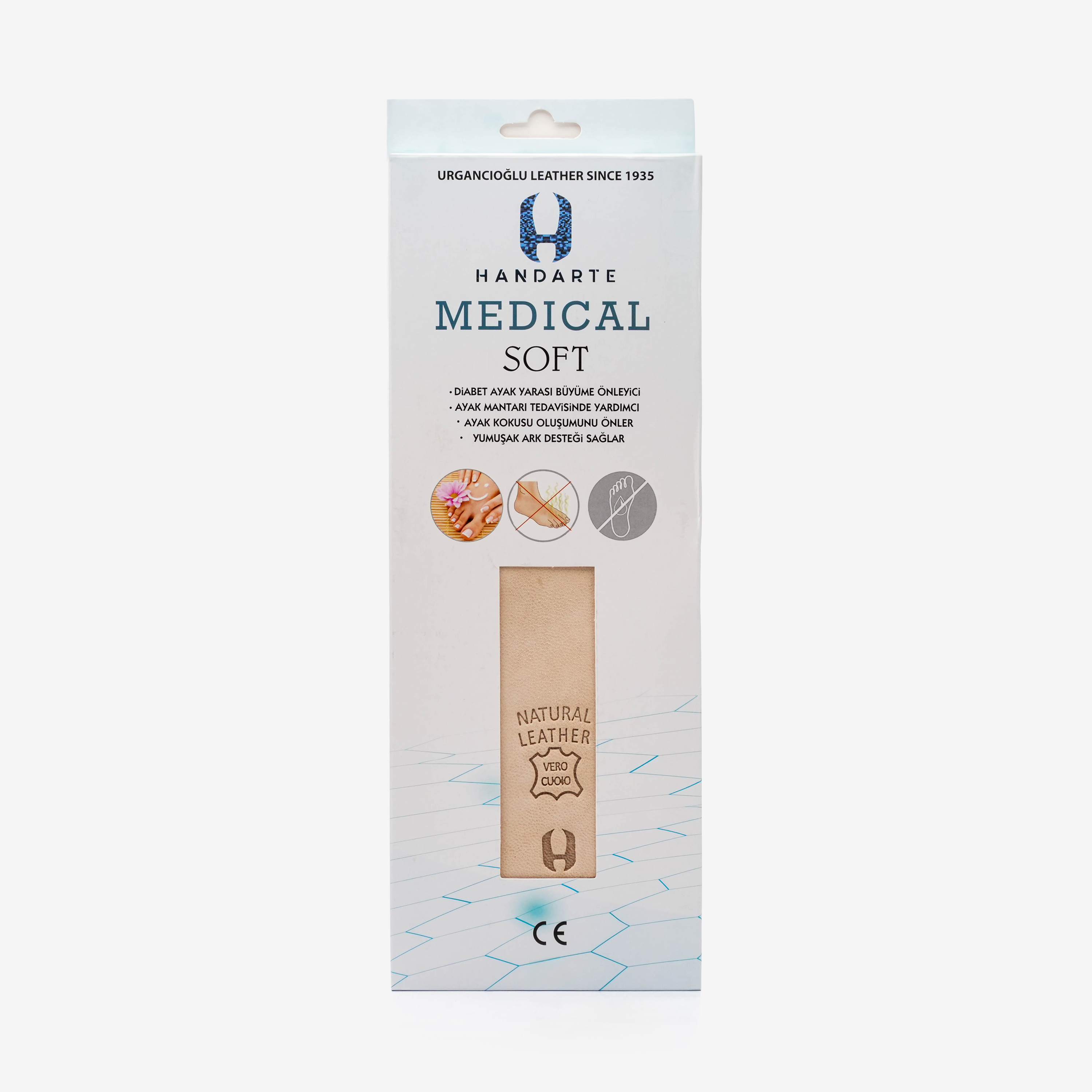 HANDARTE MEDİKAL KOKU ÖNLEYİCİ EKSTRA ORTOPEDİK SOFT DERİ TABANLIK