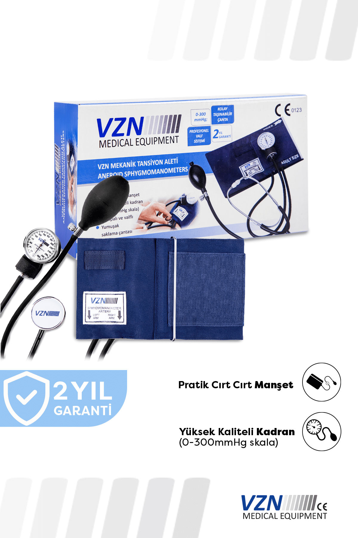 Vzn Steteskoplu Mekanik Tansiyon Aleti Yapışkanlı TY-A02
