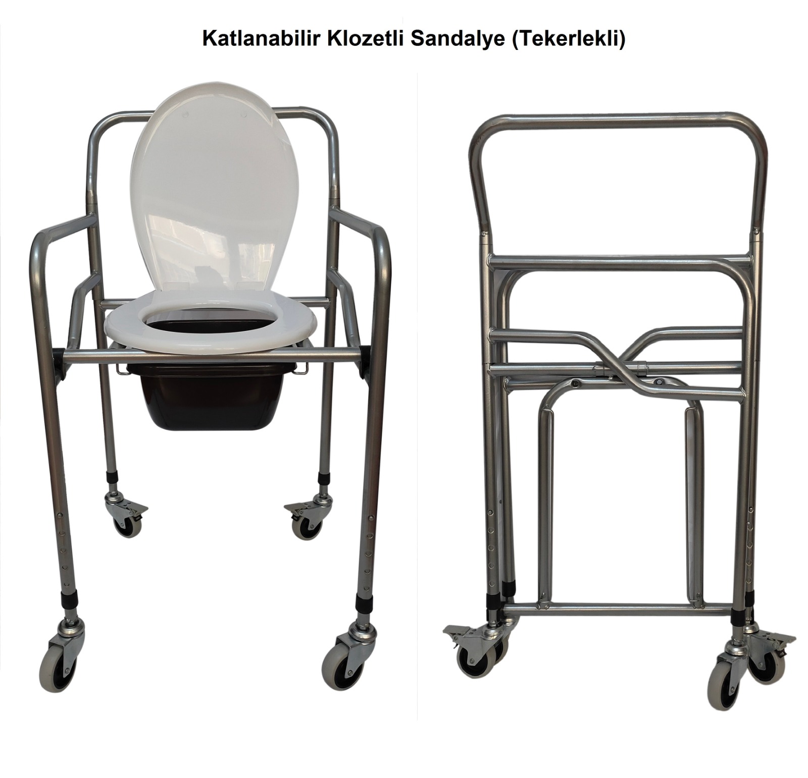 Katlanır Klozet Yükseltici Komot Hasta Tuvalet Sandalyesi