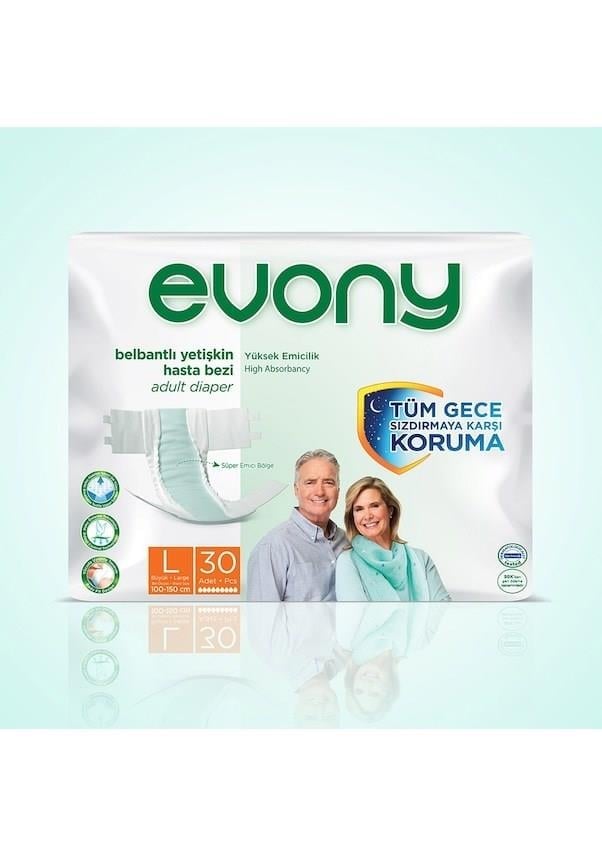 Evony Belbantlı Hasta Bezi 30 Adet Large